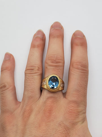 Bague versace pierre  cian   en or 10k model 2020