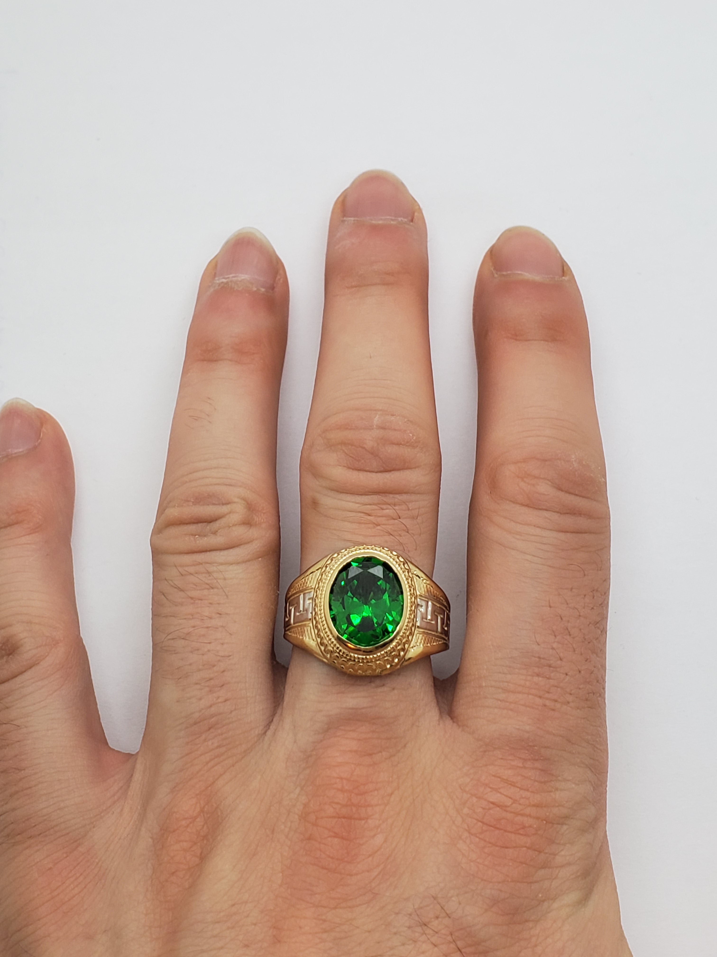 Bague versace pierre vert en or 10k model 2020