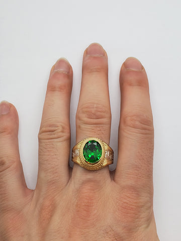 Bague versace pierre vert en or 10k model 2020