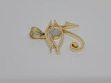 eye of horus  0.40ct de diamants en or 10K