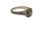 bague halo 0.40ct de diamants en or jaune 10k