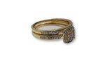 bague halo 0.25ct de diamants en or jaune 10k
