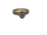 bague halo 0.25ct de diamants en or jaune 10k