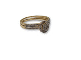 bague halo 0.25ct de diamants en or jaune 10k