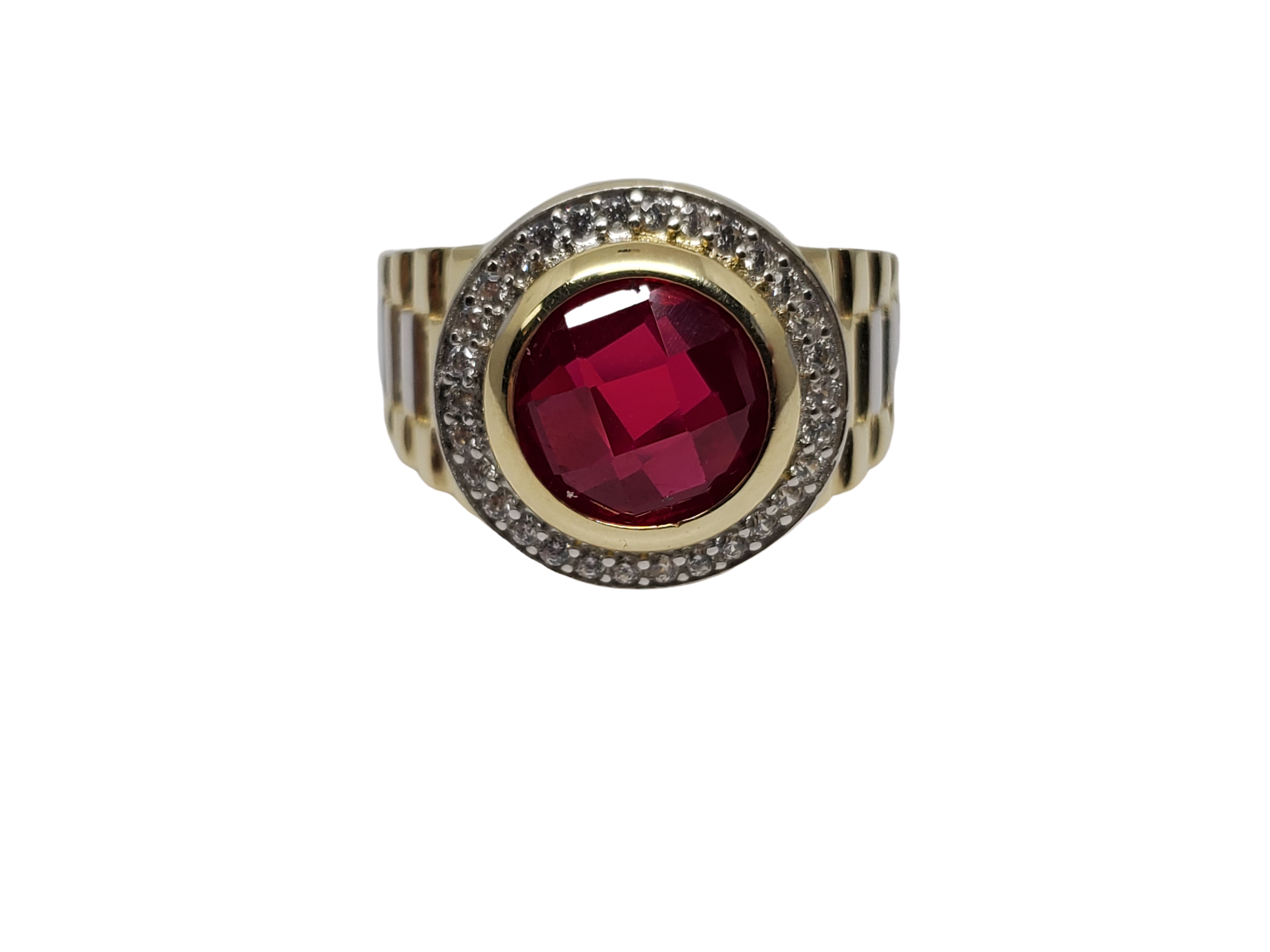 Bague rolly pierre rouge   en or 10k model 2020