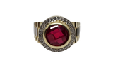 Bague rolly pierre rouge   en or 10k model 2020