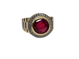 Bague rolly pierre rouge   en or 10k model 2020