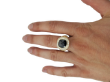 Bague pierre noir en or 10k model 2020
