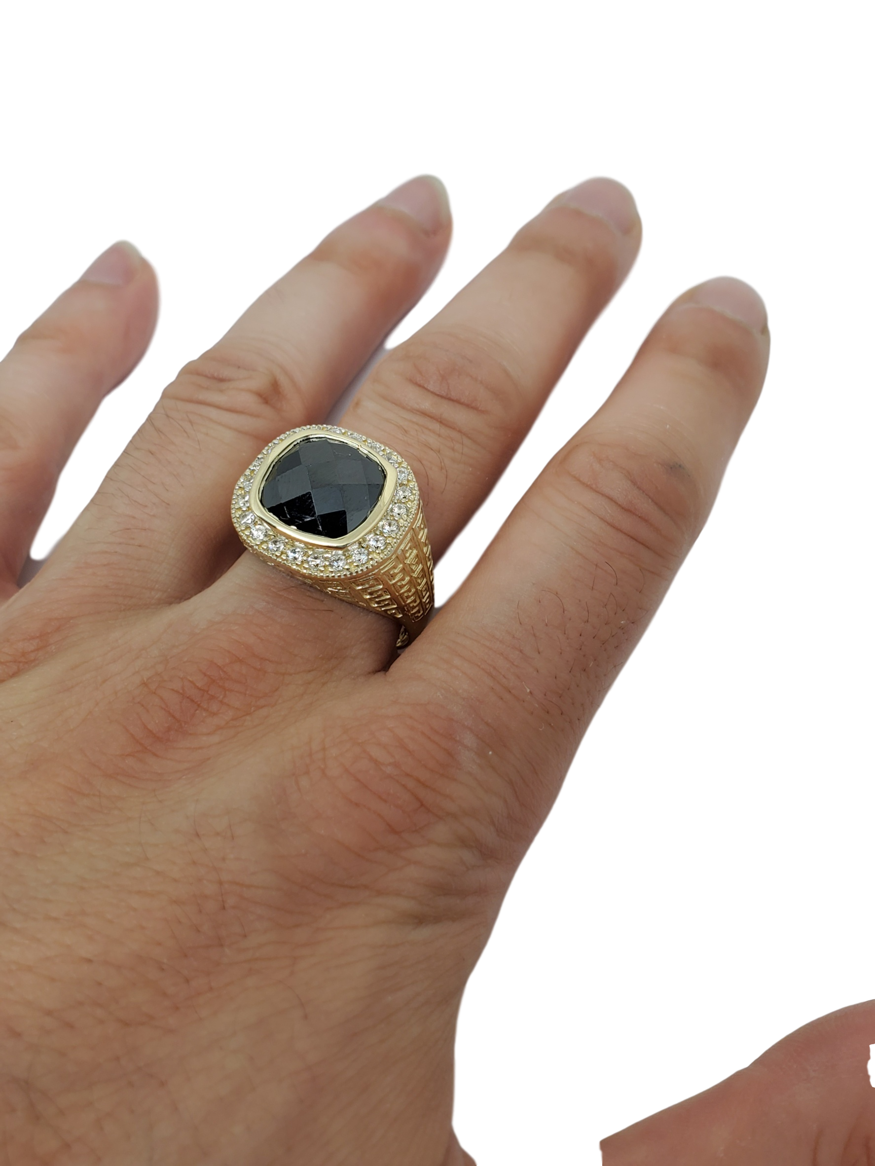 Bague pierre noir en or 10k model 2020