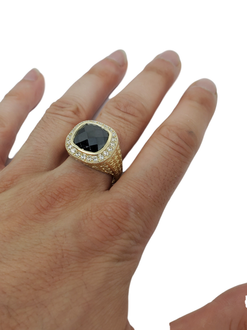 Bague pierre noir en or 10k model 2020