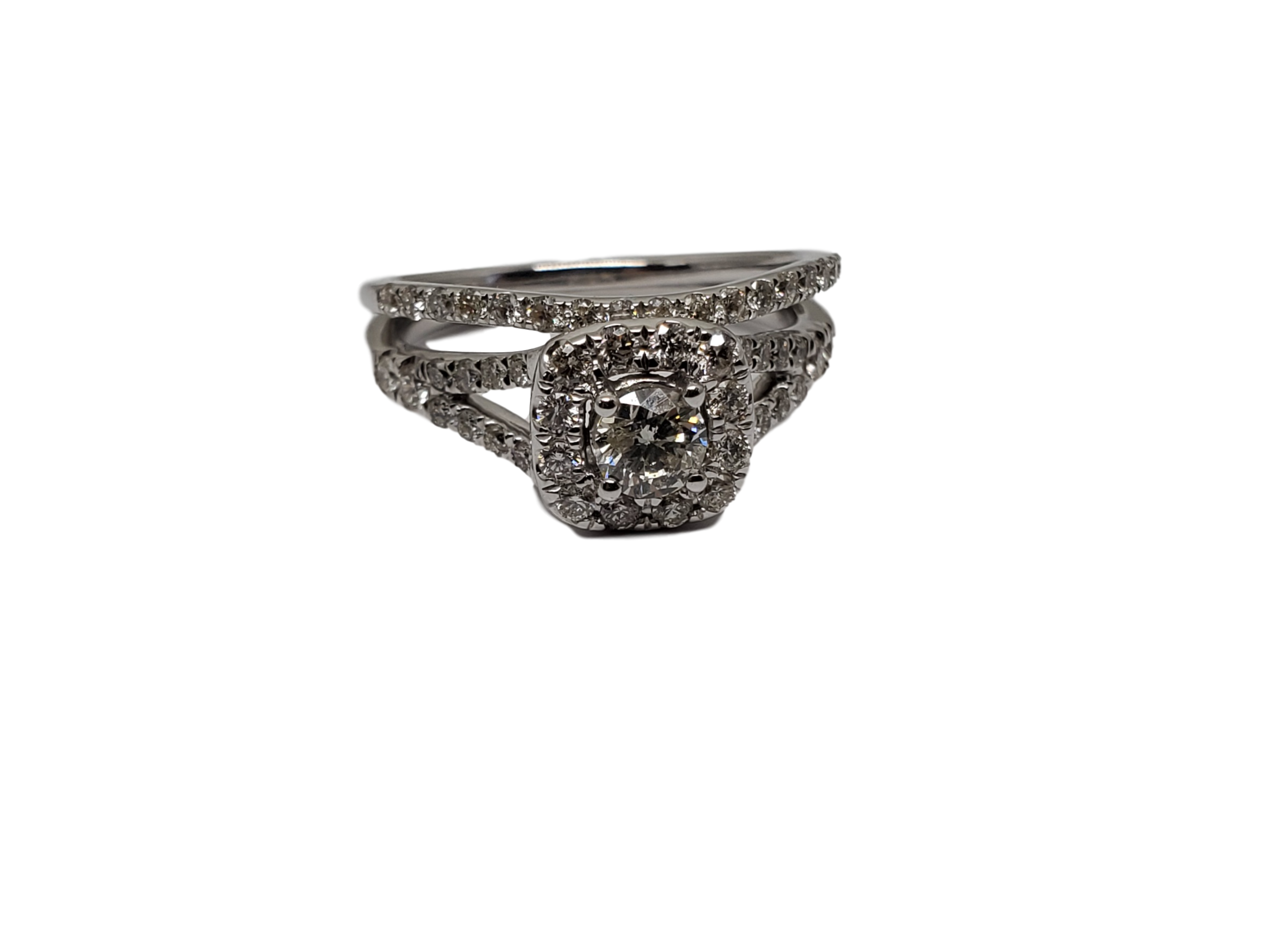 Bague 1.00ct diamants en or blanc 14K