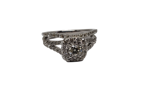Bague 1.00ct diamants en or blanc 14K