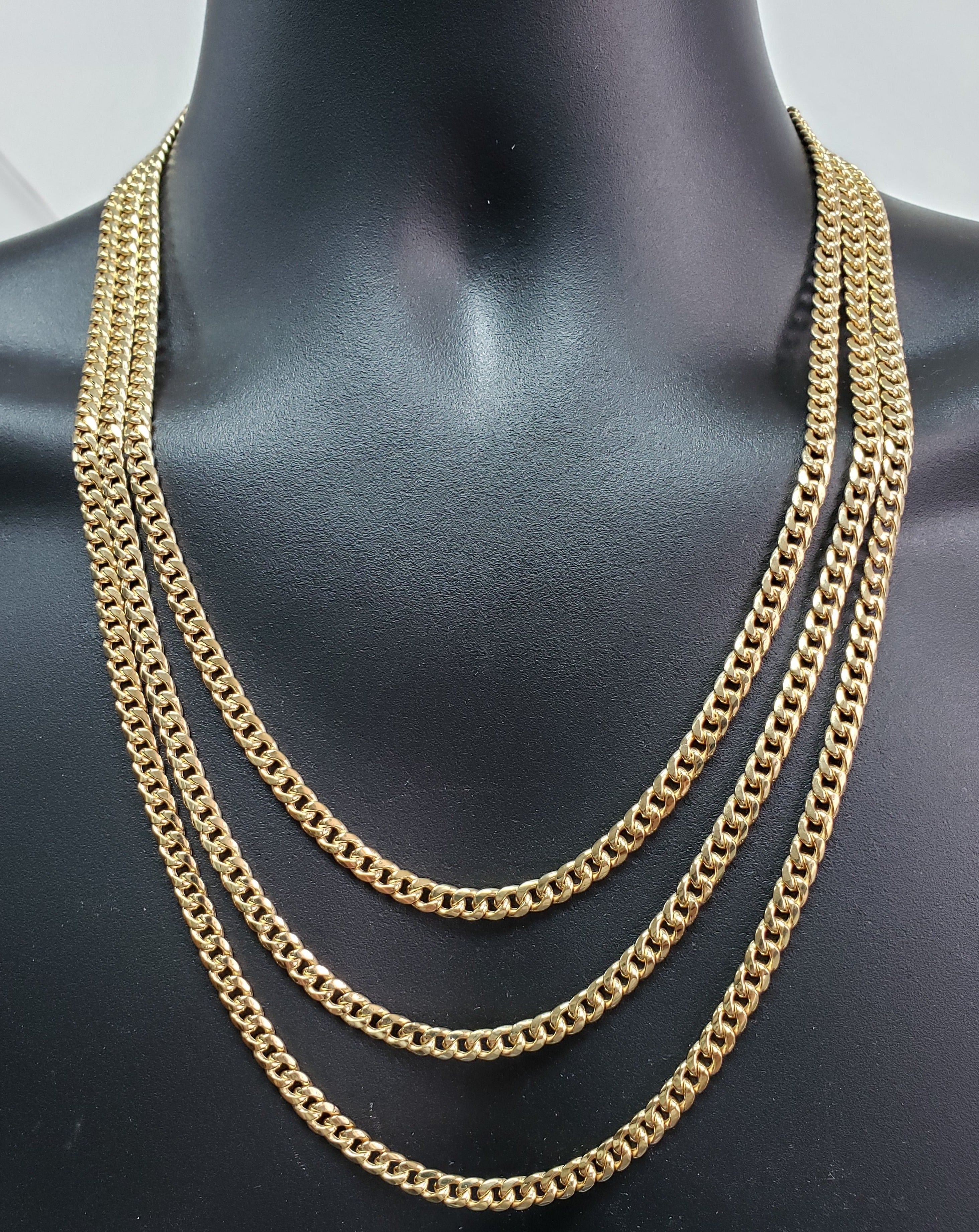 Chaine Miami Cuban Link 5.5mm en or 10k Italien | Miami Cuban Link Chain for Men 5.5mm Italian Yellow Gold 10k MC55-Gold Custom