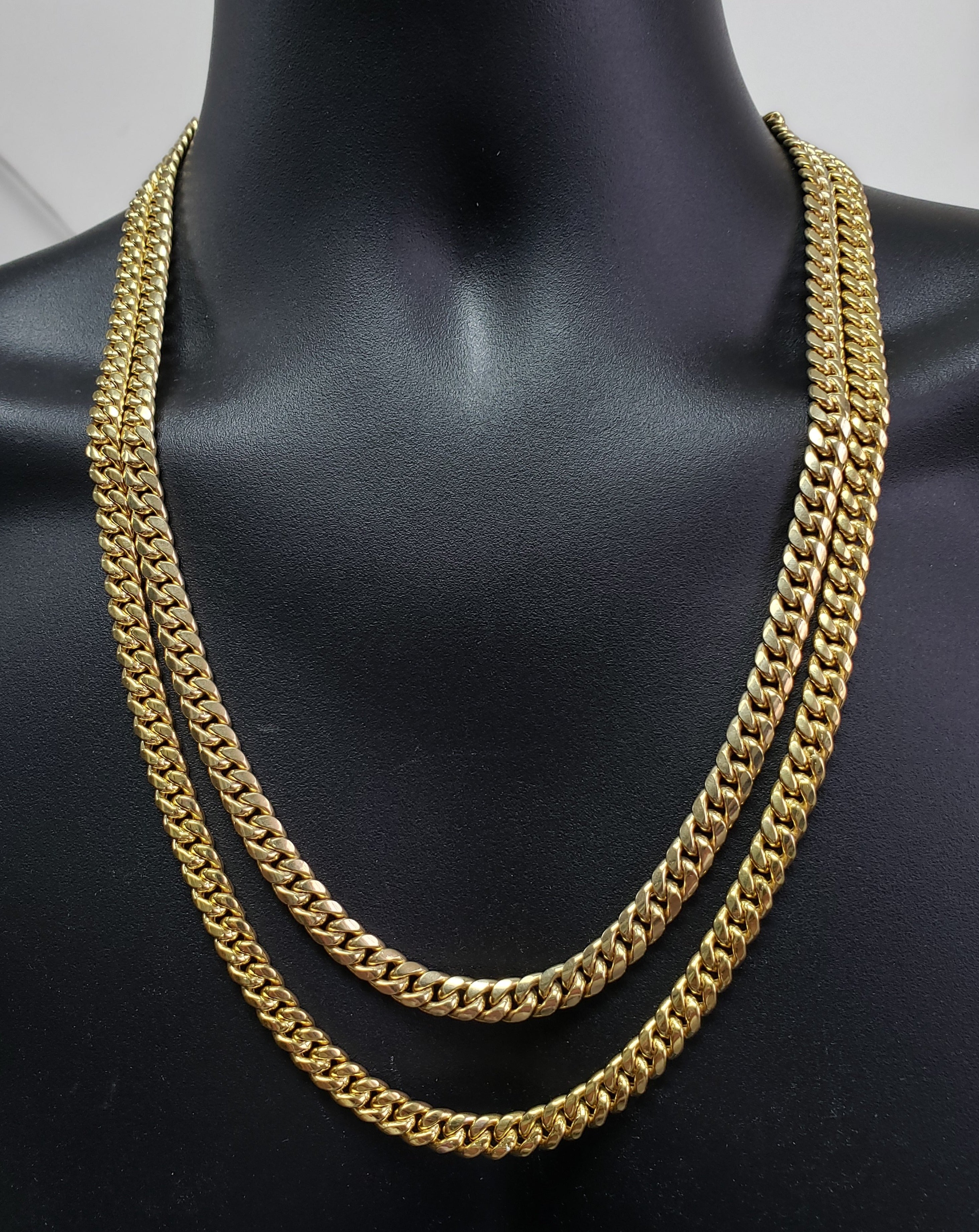 Chaine Miami Cuban Link 7.5mm en or 10k Italien | Miami Cuban Link Chain for Men 7.5mm Italian Yellow Gold 10k MC75-Gold Custom