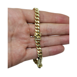 Bracelet Miami Cubaine Link 7mm en or 10k Italien | Miami Cuban Link Bracelet for Men 7mm Italian Yellow Gold 10k B-MC70-Gold Custom