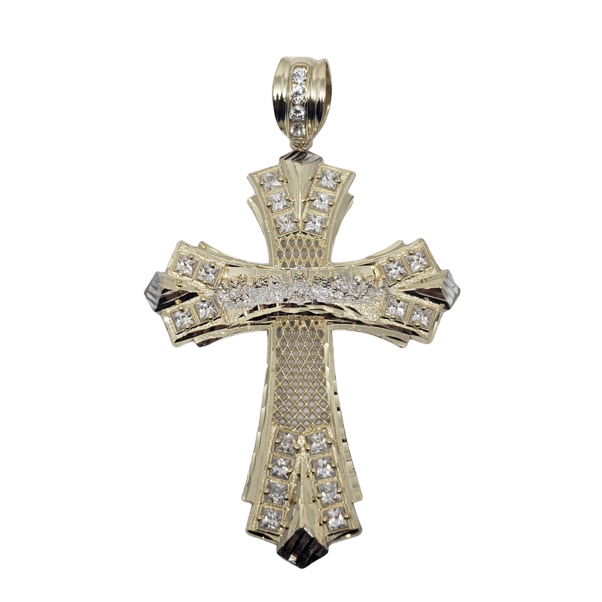 Pendantif Croix Le Dernier Souper JUMBO en or 10k modele 2020 LA111