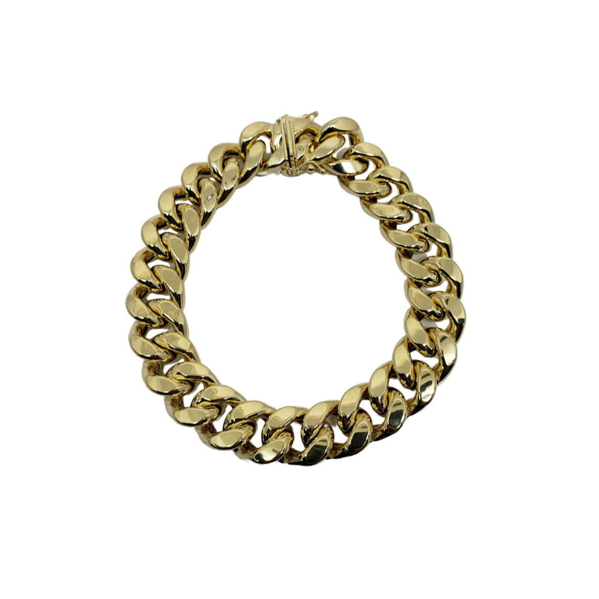 Bracelet Miami Cubaine Link 13mm en or 10k Italien | Miami Cuban Link Bracelet for Men 13mm Italian Yellow Gold 10k B-MC13-Gold Custom