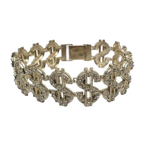 Bracelet DOLLA $IGN en or 10k Italien | DOLLA $IGN Bracelet Yellow Gold 10k LA201