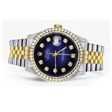 Diamond Gold Rolex Watch For Men 16233 | 36Mm | Blue Dial | Jubilee Band