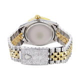 Iced Out Rolex Datejust 36 MM | Two Tone | 10 Carats of Diamonds | Blue Roman Diamond Dial