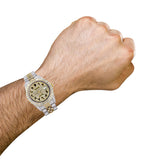 Iced Out Rolex Datejust 36 MM | Two Tone | 10 Carats of Diamonds | Full Diamond Arabic Diamond Dial