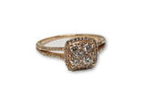 Bague 0.72CT de diamants  Cushion en or Rose 14K - orquebec