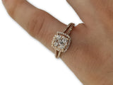 Bague 0.72CT de diamants  Cushion en or Rose 14K - orquebec