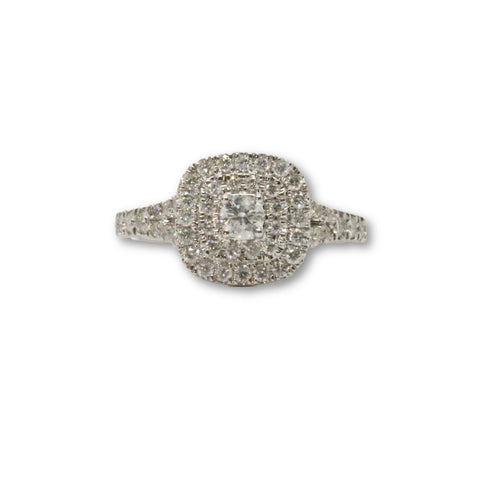 Bague 14k 1.00ct Diamants Paver Halo - orquebec