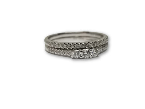 Bague Bella 10k 0.42ct de diamants + semi éternité - orquebec