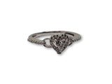 Bague coeur 0.20ct diamants en or blanc 10k