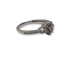 Bague coeur 0.20ct diamants en or blanc 10k