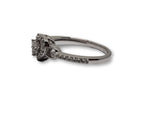 Bague coeur 0.20ct diamants en or blanc 10k