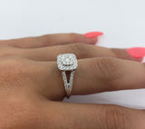 Bague de fiancaille Amelia 0.50ct de diamants en or blanc 10k - orquebec