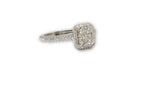 Bague de prestige Halo 0.38ct si diamants en or blanc 14K pour femme - orquebec