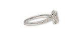 Bague de prestige Halo 0.38ct si diamants en or blanc 14K pour femme - orquebec