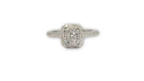 Bague de prestige Halo 0.38ct si diamants en or blanc 14K pour femme - orquebec