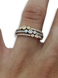 Bague designer 0.33ct diamants en or blanc or rose et or jaune 10k - orquebec