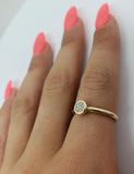 Bague Fashion Ronde 0.13ct de diamants en or jaune 14k - orquebec