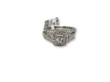 Bague fiançailles+ bague éternité Diamant  en or blanc  10k 0.50ct Diamants - orquebec