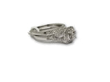 Bague fiançailles+ bague éternité Diamant  en or blanc  10k 0.50ct Diamants - orquebec