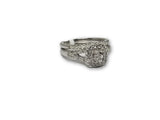 Bague fiançailles+ bague éternité Diamant  en or blanc  10k 0.50ct Diamants - orquebec