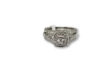 Bague fiançailles+ bague éternité Diamant  en or blanc  10k 0.50ct Diamants - orquebec