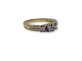 Bague fiançailles Trinity  0.25ct diamants en or jaune 10k