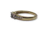 Bague fiançailles Trinity  0.25ct diamants en or jaune 10k