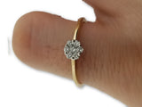 Bague fleur 0.15ct Diamants en or jaune 10k - orquebec