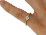 Bague fleur 0.15ct Diamants en or jaune 10k - orquebec