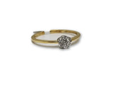 Bague fleur 0.15ct Diamants en or jaune 10k - orquebec