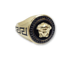 Bague Greek Design cristalliser noir   en or  10k - orquebec