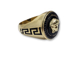 Bague Greek Design cristalliser noir   en or  10k - orquebec