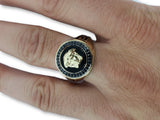 Bague Greek Design cristalliser noir   en or  10k - orquebec
